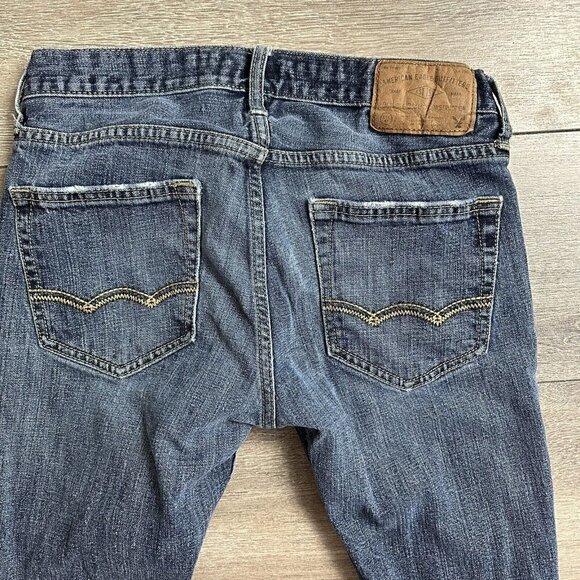 American Eagle Jeans Mens Size 29x32  Core Flex Skinny Distressed Medium - Picture 4 of 7